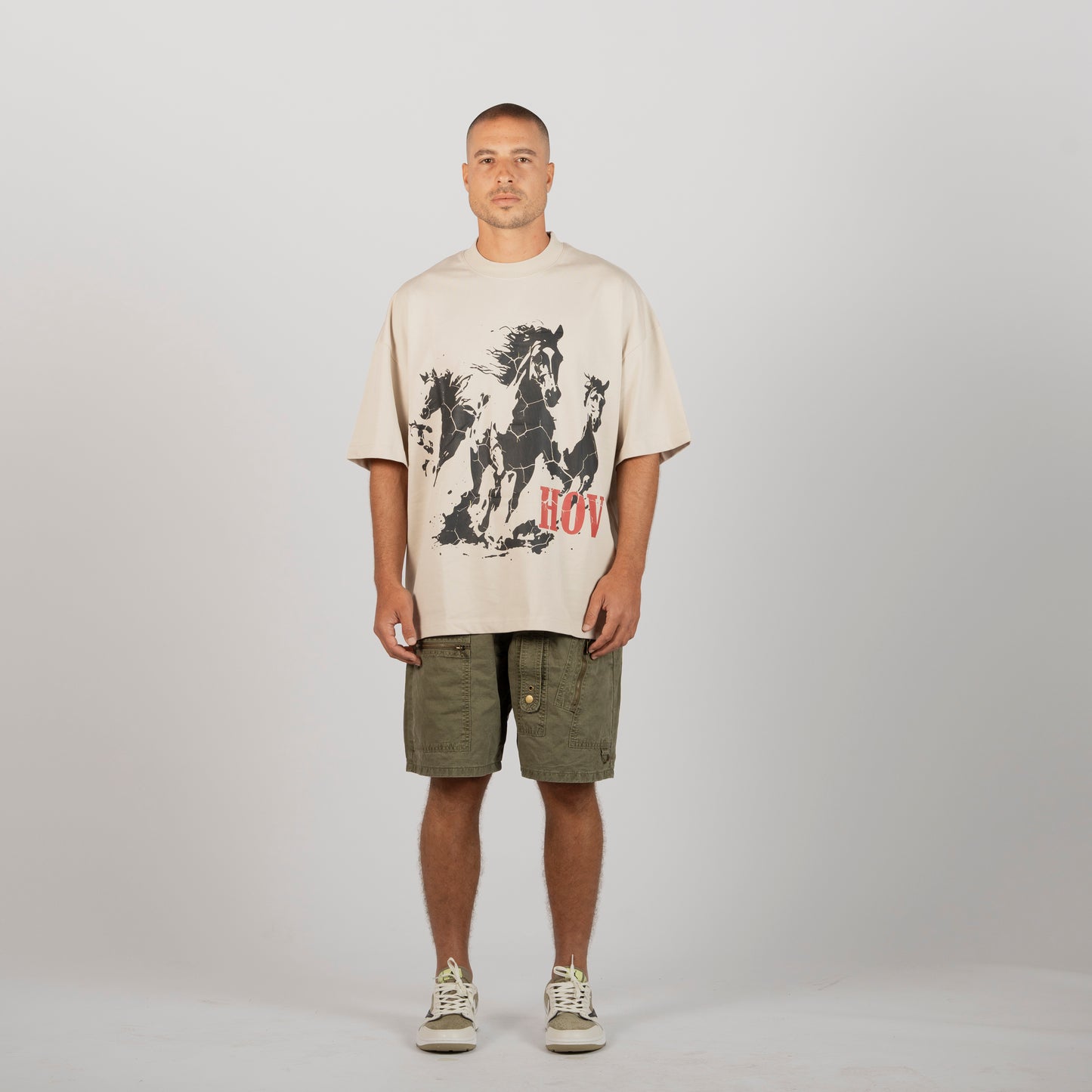 Olive cargo shorts