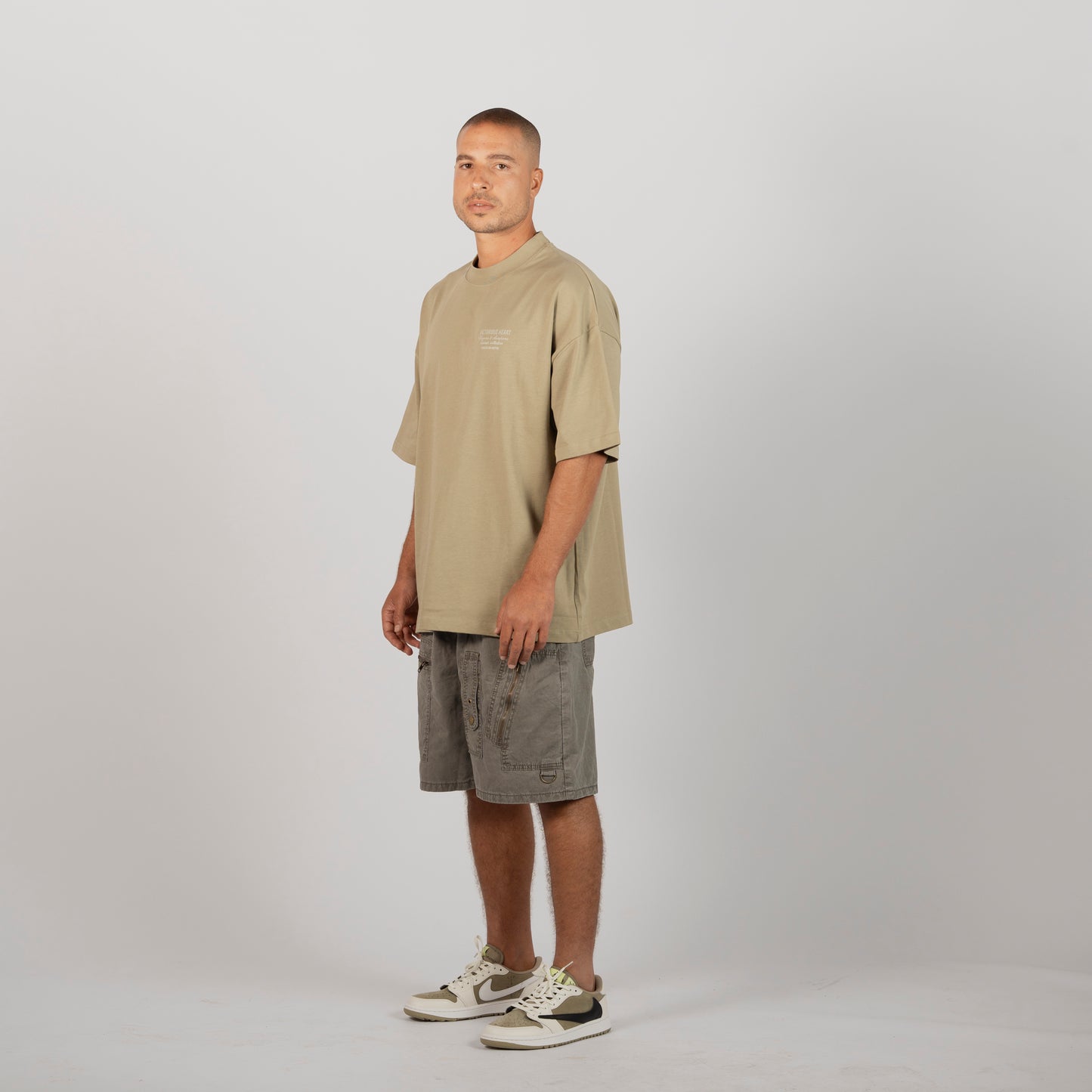 Grey cargo shorts