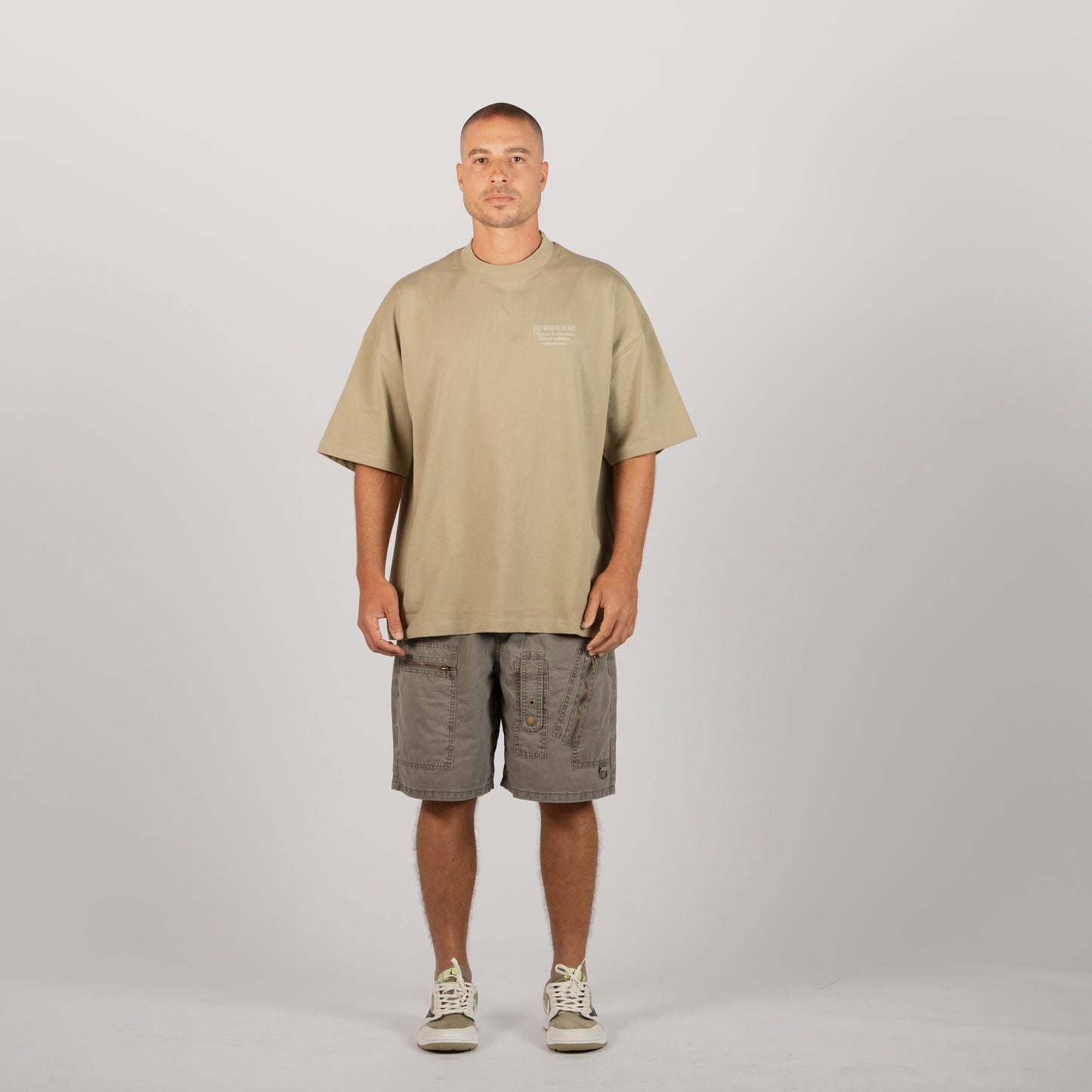 Grey cargo shorts